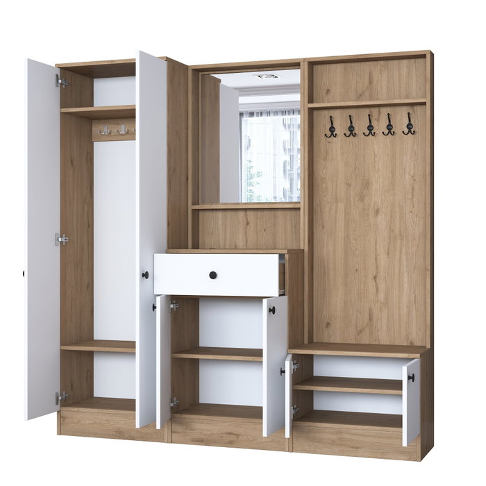 Hanah Home Recibidor P6 - M3 - 2490 Blanco y Nogal
